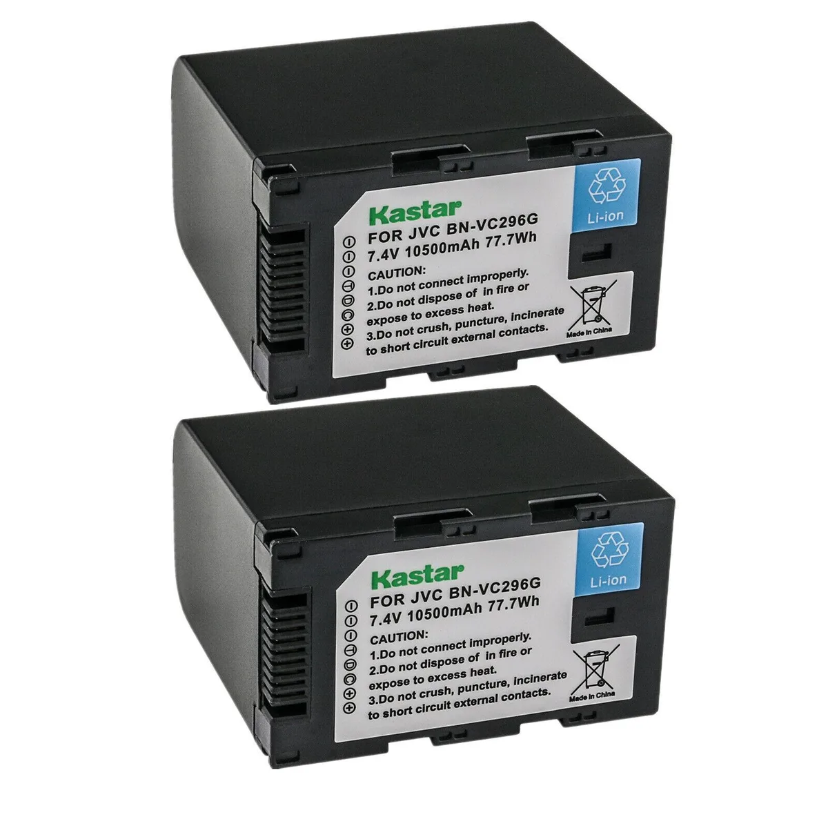 Kastar Kastar BN-VC296G 2-Pack 7.4V 10500mAh Li-ion Camera Battery — product photo
