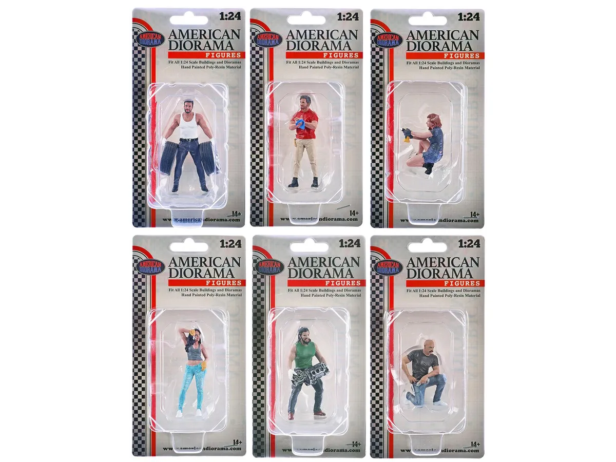 American Diorama American Diorama Muscle Mechanics 6-Figure Set 1/24 Scale — product photo
