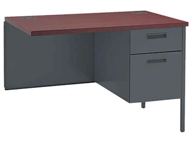 HON HON P3235RNS Metro Classic Return Right 42.00"W x 24.00"D Mahogany Charcoal office furniture — product photo