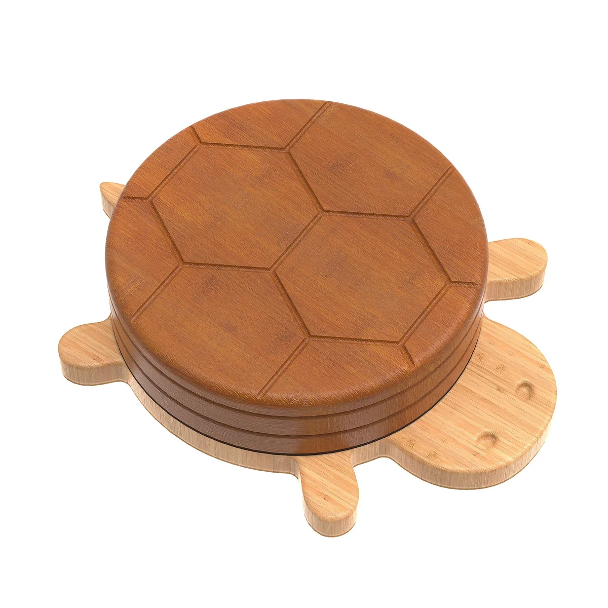 Pezin &amp; Hulin Pezin &amp; Hulin Natural Bamboo Turtle Coaster Set of 5 Brown+Natural — product photo