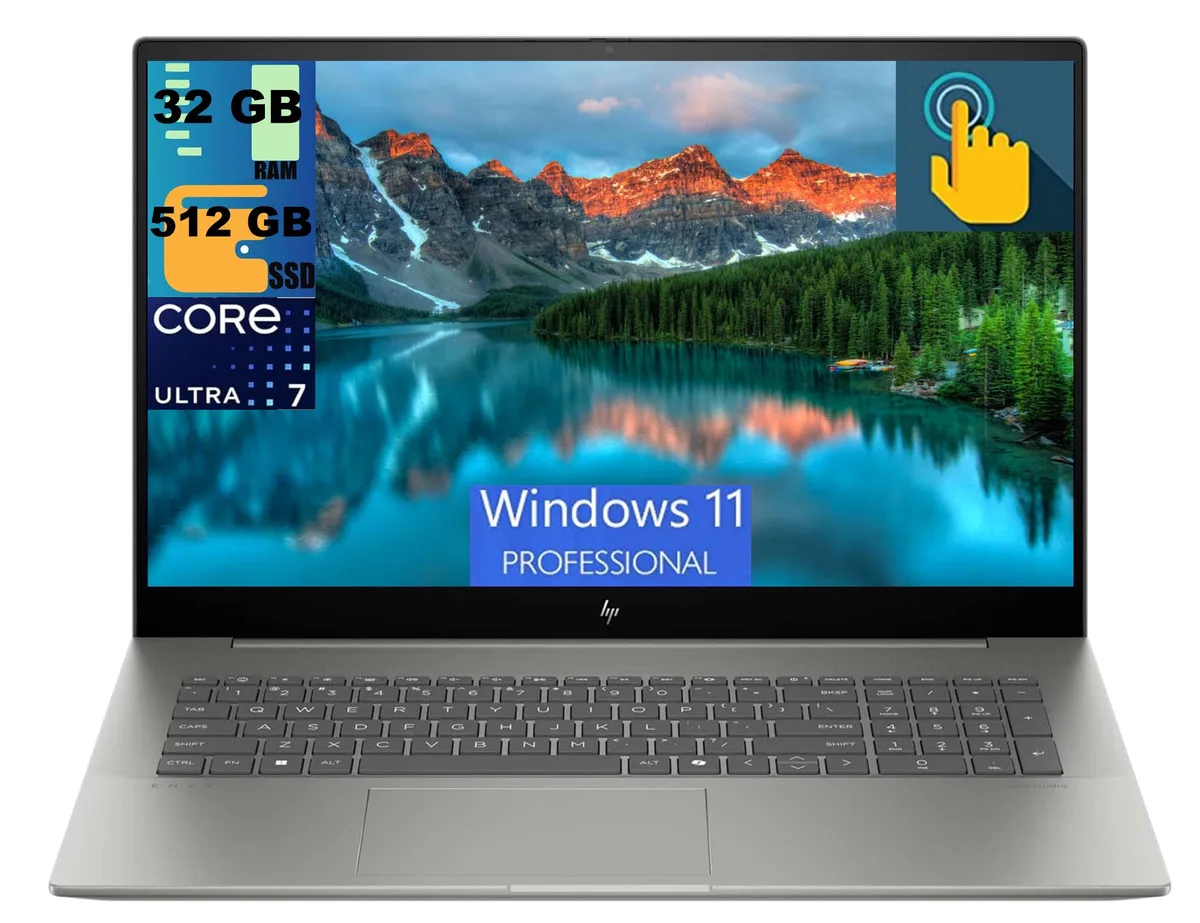 HP HP Envy 15 laptop 17.3" FHD Touch Intel Core Ultra 7 155H 16-core 32GB 512GB SSD — product photo