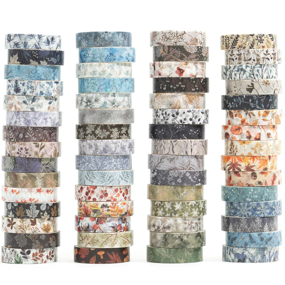 YUBX YUBX YUBX-WTDR-US60 tape 60 rolls 10 mm x 2 m Winter floral — product photo