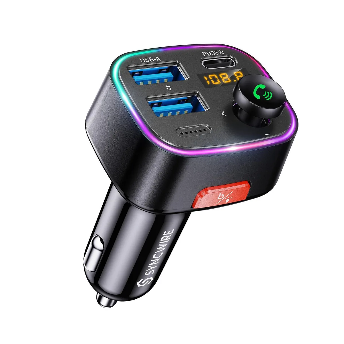  Syncwire SW-XC725 Bluetooth 5.4 48W FM Transmitter car electronics accessory — product photo