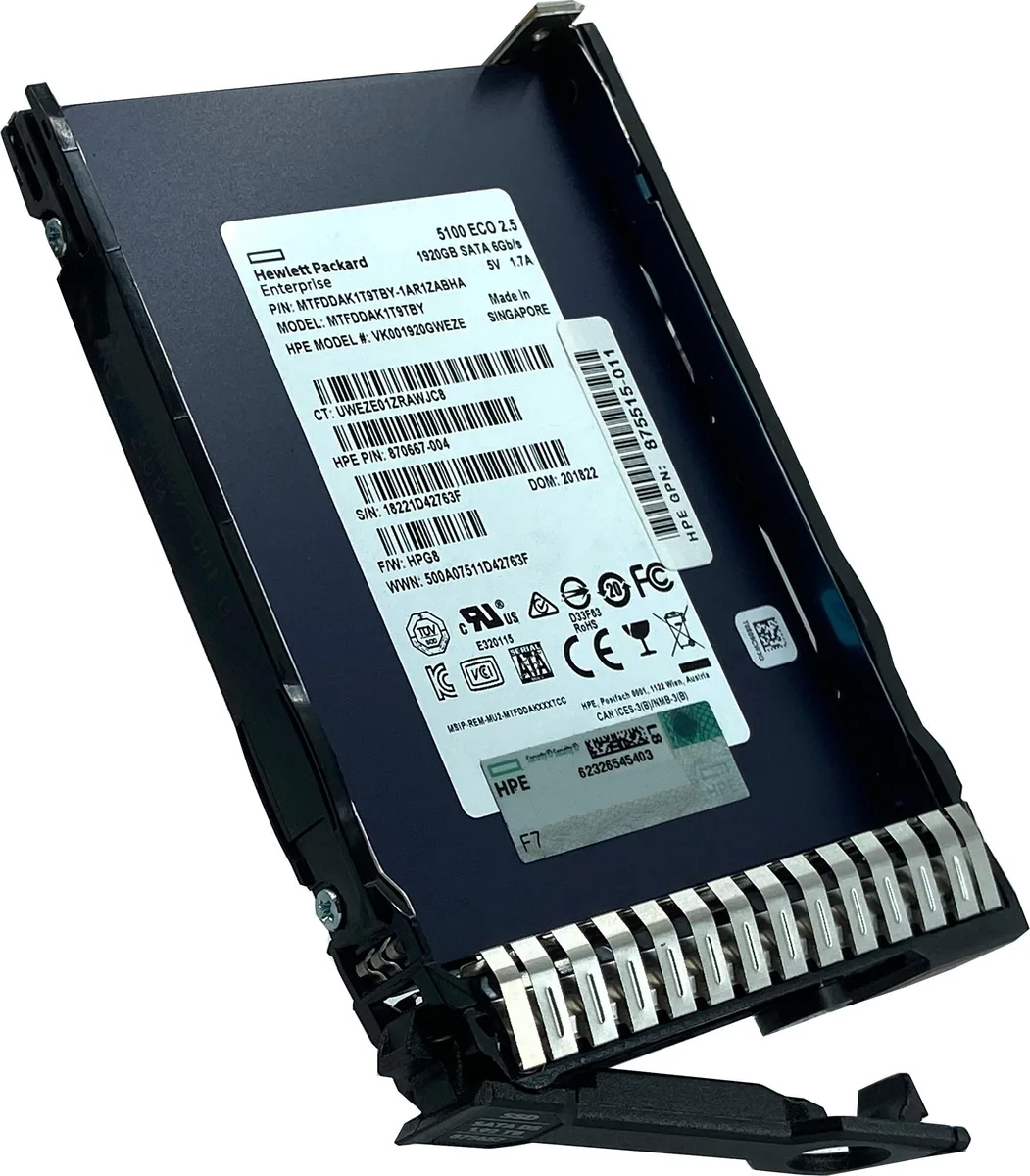 HPE HPE 5100 ECO 1.92TB SATA 2.5" enterprise SSD — product photo