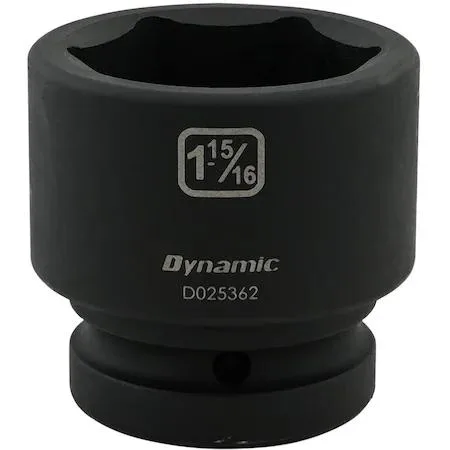 Large black phosphate socket, 1 inch drive, 1-15/16 inch size, six-point design