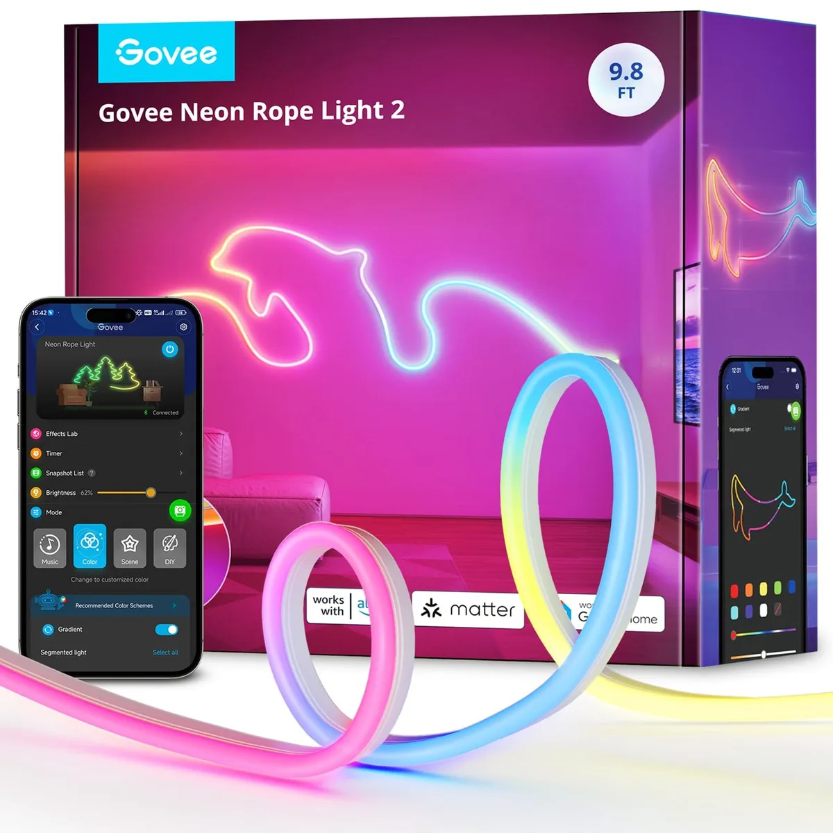  Govee H61D3 RGBIC Neon Light Kit 9.8ft 36W — product photo