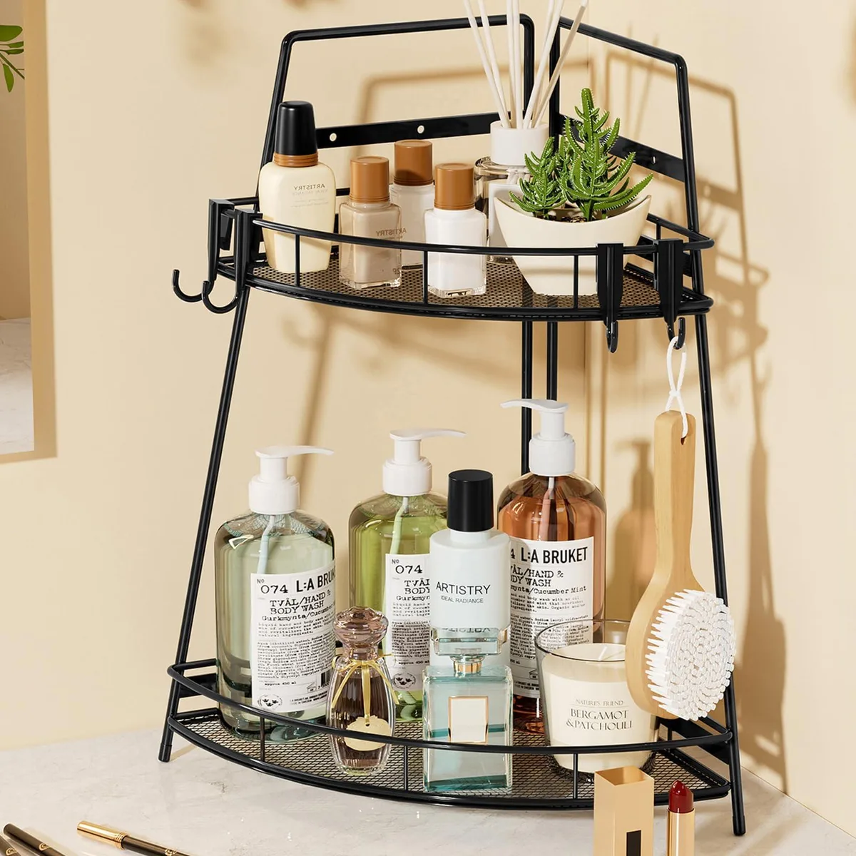 VITVITI ZWJ019 2 Tier Corner Bath Storage 7.48 in x 12.99 in Black — product photo