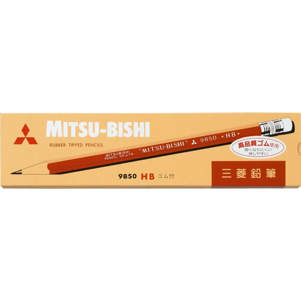 Red graphite pencil with integrated eraser, synthetic rubber finish, 19.1 cm long