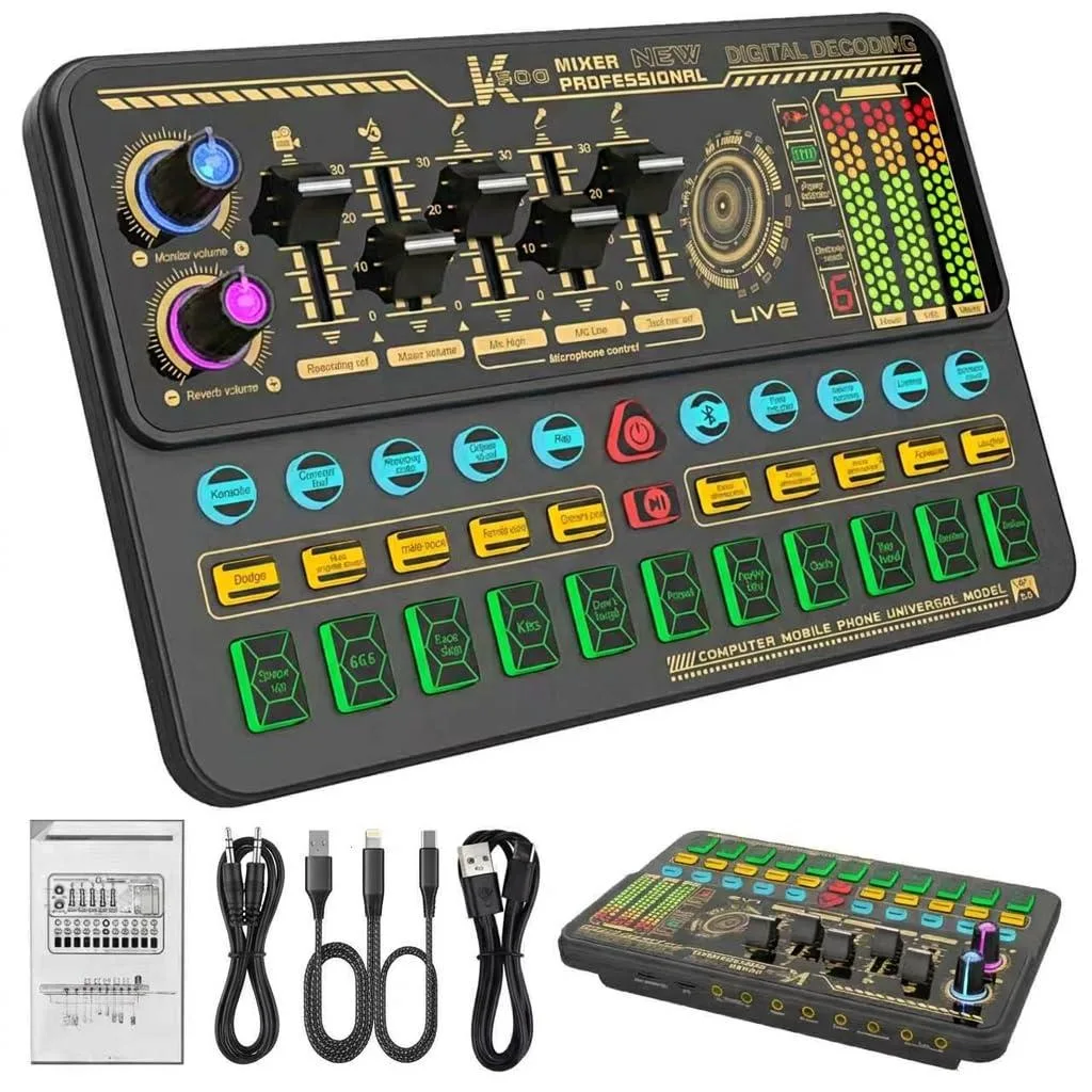  hosabely SK500 Audio Mixer 5.11 x 7.87 x 1.96 inches 0.52 kg — product photo
