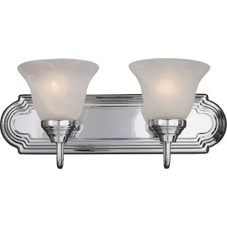 Polished chrome 18-inch two-light vanity fixture