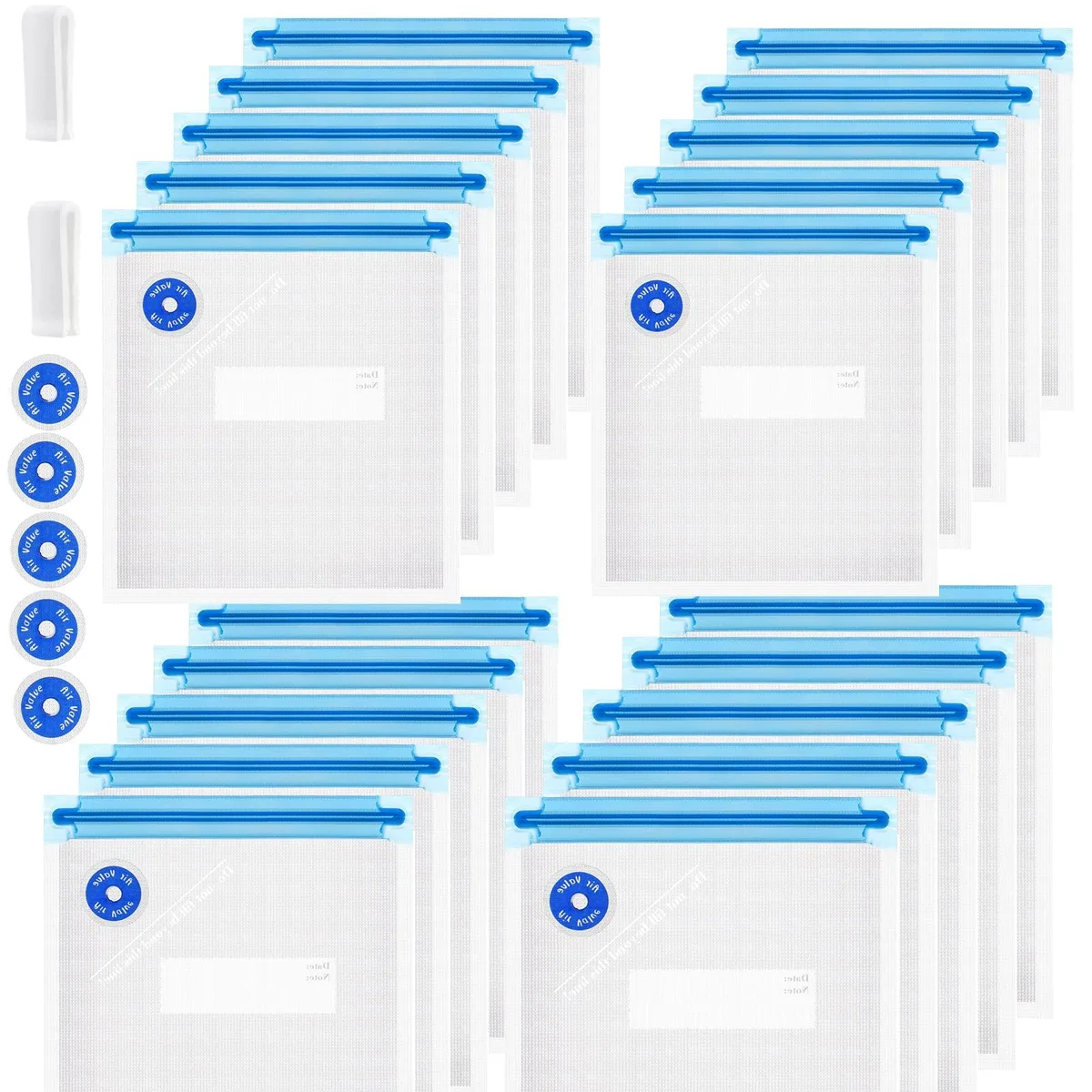  FIRAWER Reusable Sous Vide Bags 27pcs Blue 1.4L — product photo