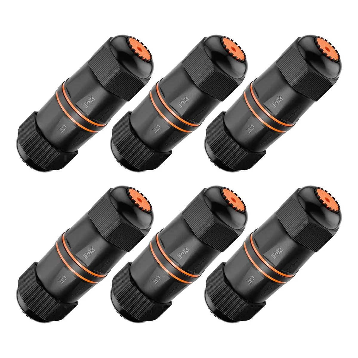 VCELINK VCELINK CAT6A Waterproof Ethernet Coupler IP68 6-Pack 3.23in — product photo