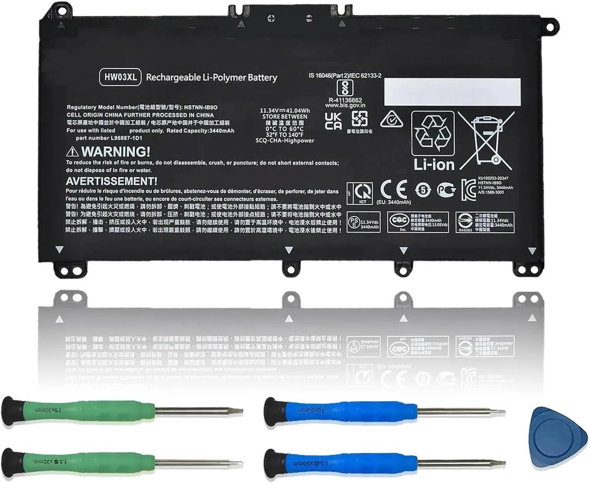 PISKEKAT PISKEKAT HW03XL laptop battery 11.34V 41.04Wh — product photo