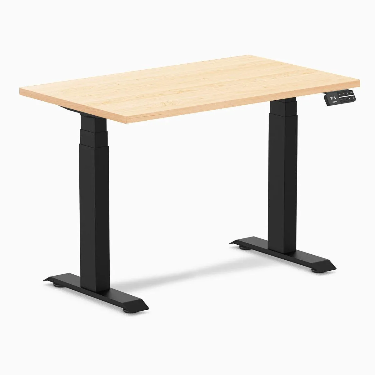 Desky Desky Dual Mini Hardwood Sit Stand Desk Maple 40 x 24 in Matte Black — product photo