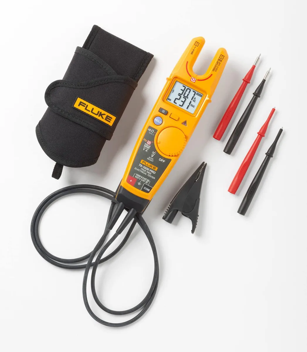 Fluke Corporation Fluke T6-1000 PRO Electrical Tester FieldSense 1000V 200A True RMS Case — product photo