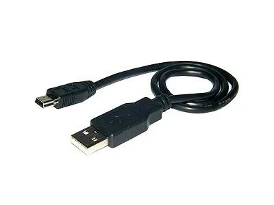 Black Mini USB sync and charge cable, one foot long