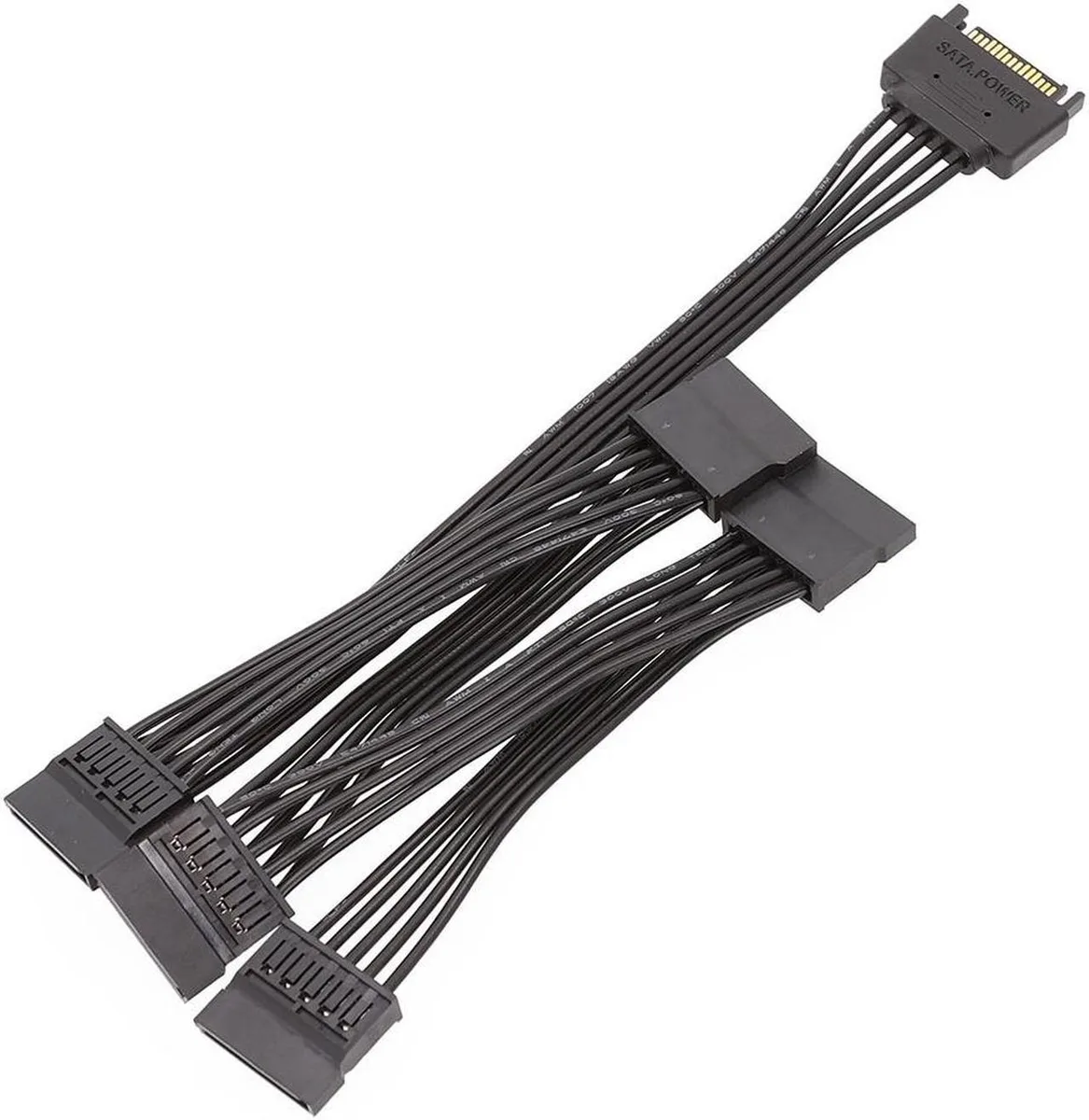 Vszerda Vszerda 15 Pin SATA Power Extension Cable 1 Male to 5 Female Splitter 24 inch 60cm 18AWG — product photo