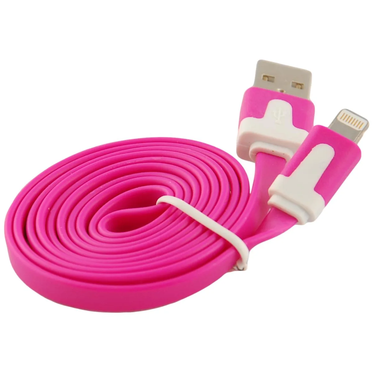 JacobsParts Inc. JacobsParts Inc. Flat Tangle-Free Lightning Cable Hot Pink 3 ft — product photo