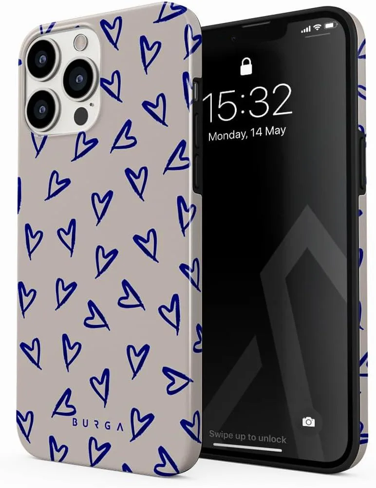 TAURKENAM TAURKENAM iPhone 14 Pro Hybrid Case Blue Hearts Love Kiss Amor — product photo