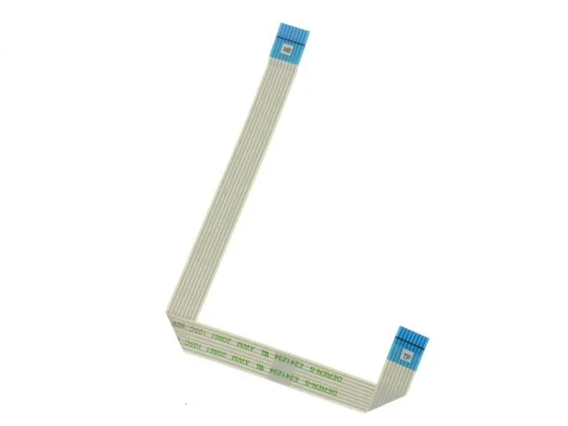 Flat beige ribbon cable with connectors at both ends