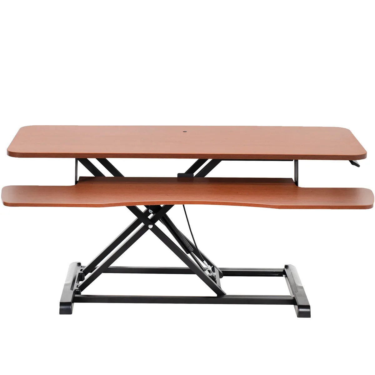 VIVO VIVO DESK-V042KA 42" Standing Desk Riser Dark Walnut Black Frame — product photo