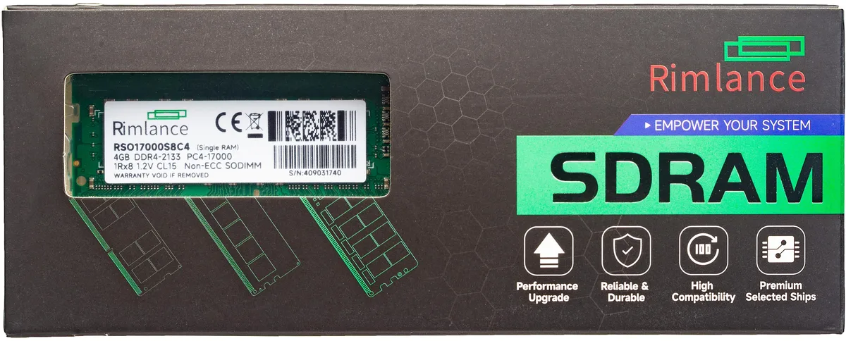 RIMLANCE RIMLANCE RSO17000S8C4 4GB DDR4 2133MHz 1.2V SODIMM — product photo