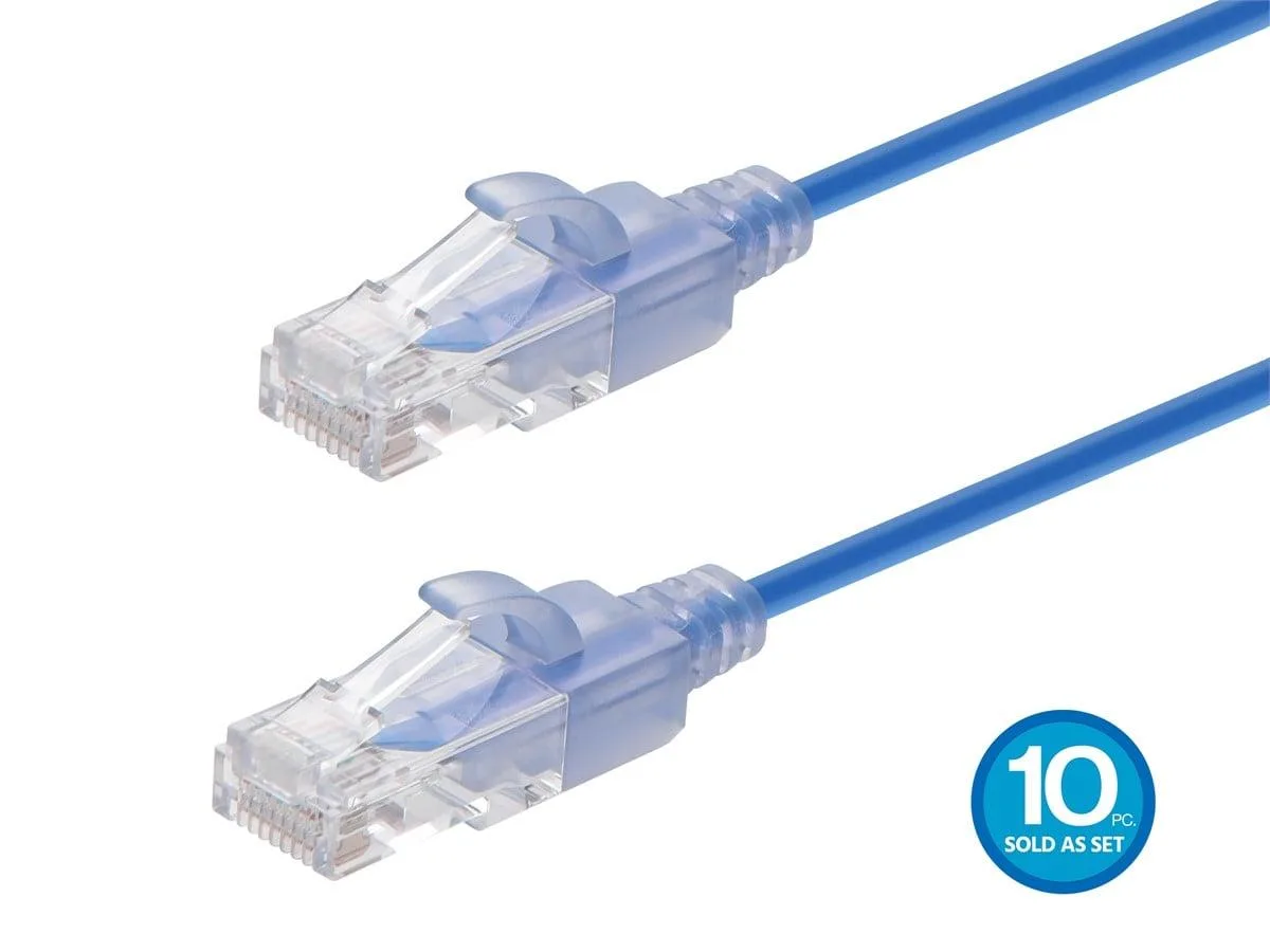Monoprice Inc. Monoprice 129477 SlimRun Cat6A 30AWG 3ft 10-Color 10-Pack network ethernet cable — product photo