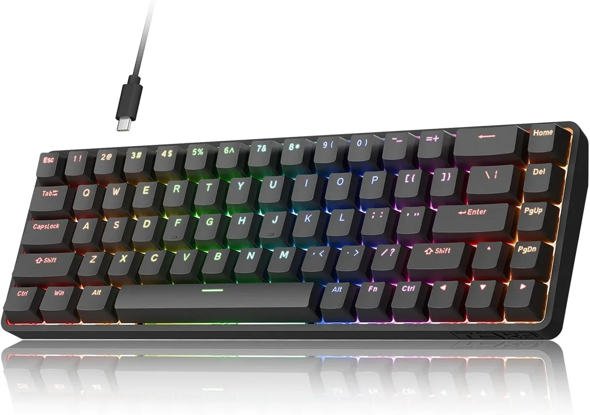 TUKO TUKO DK68-C 60% 68-key magnetic switch gaming keyboard, 8000Hz polling, .02-4.0mm actuation, RGB, wired, black — product photo