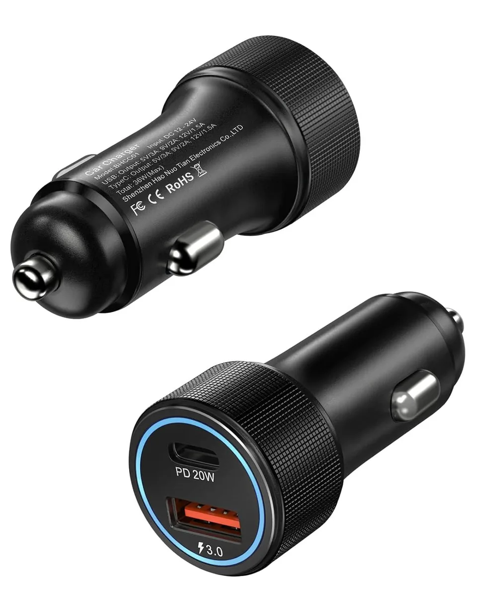 Hamzan Hamzan 38W 2-Pack USB-C Car Charger PD 3.0 QC 3.0 — product photo