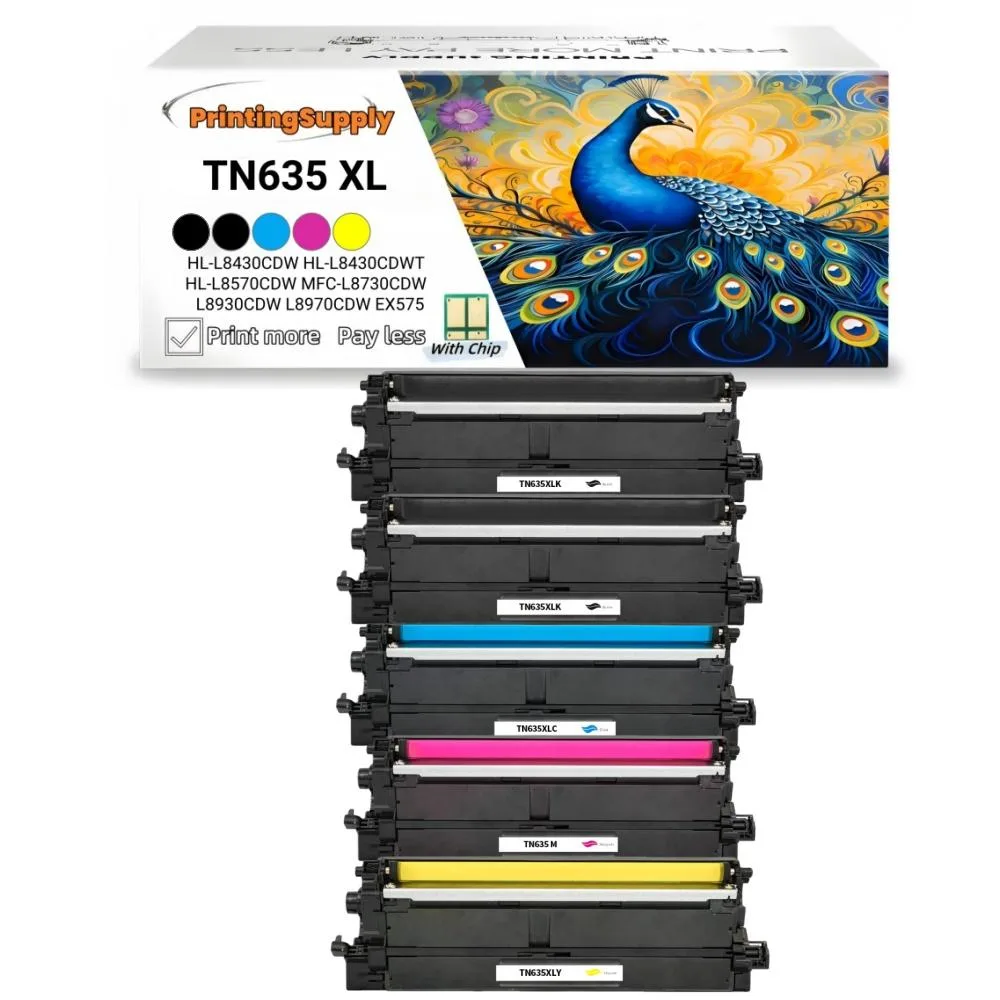 Aster Graphics Inc Aster Graphics Inc TN635XL 5 Pack BKCMY Toner Cartridge — product photo