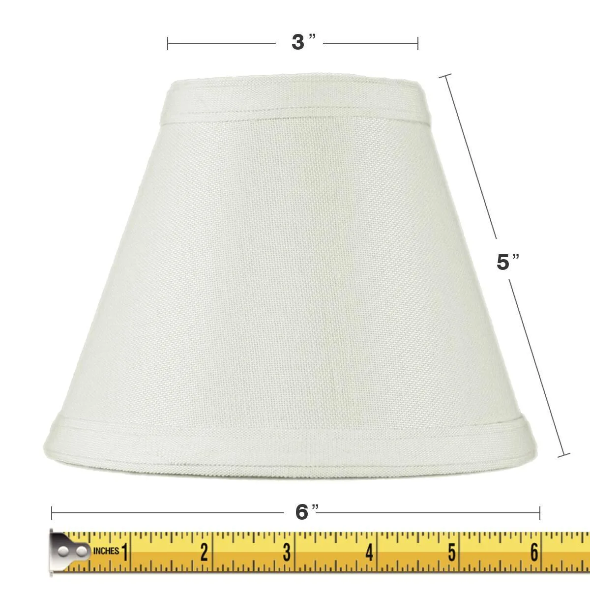 Home Concept Home Concept 3x6x5 Hard Back Empire Clip Lamp Shade Ivory — product photo