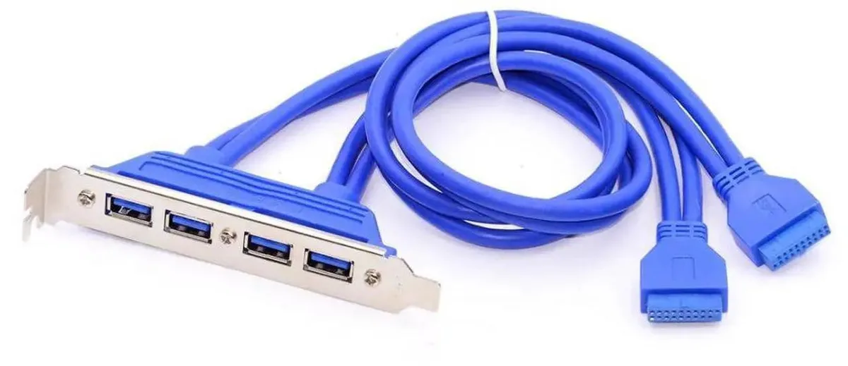 SMUGDESK SMUGDESK USB 3.0 19/20Pin Header to 4 Female Ports .5m PCIe Bracket — product photo