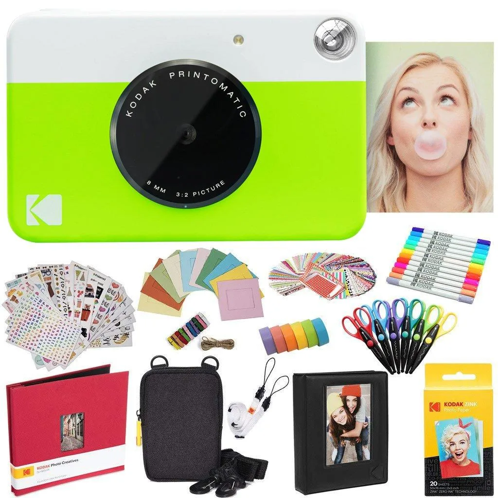 Kodak Kodak Printomatic Instant Camera Green Bundle 20 Sheets 32GB 25 Prints — product photo