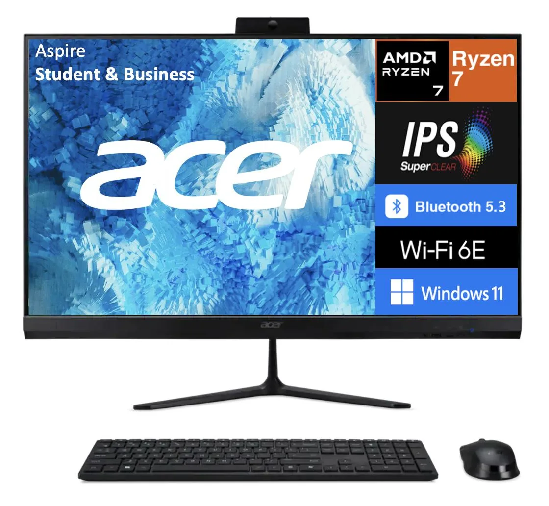 Acer America Acer Aspire C27-2G-UR17 all-in-one PC 27" 120Hz Ryzen 7 5825U 16GB DDR4 1TB NVMe — product photo