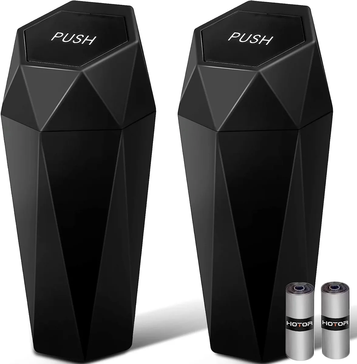  HOTOR US11013 Car Trash Can with Lid 2 Pack 1200 ml Black — product photo