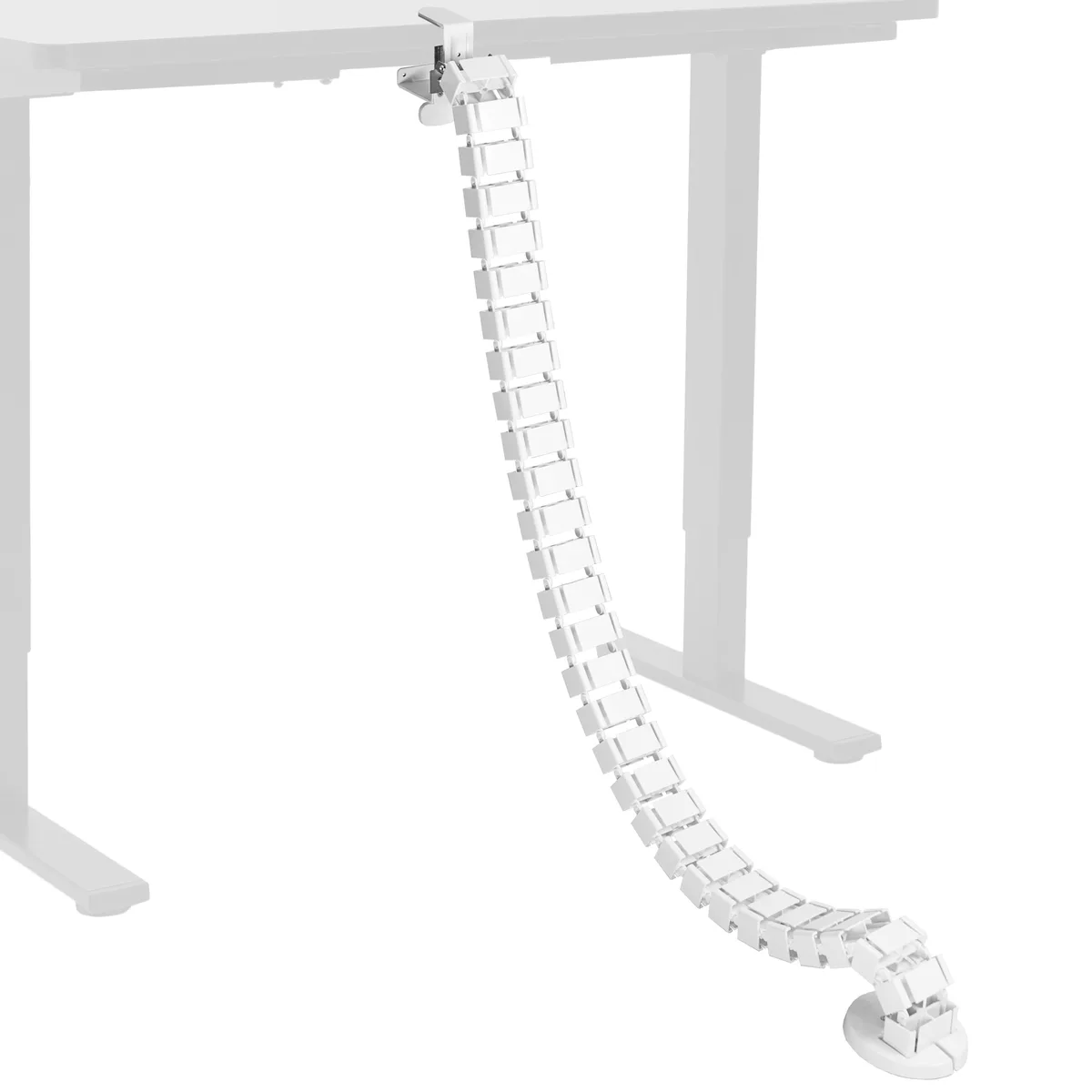 VIVO VIVO White Clamp-on Vertebrae Cable Management Kit, 4 ft, 4-Entry, Steel Base, Monitor Accessory — product photo