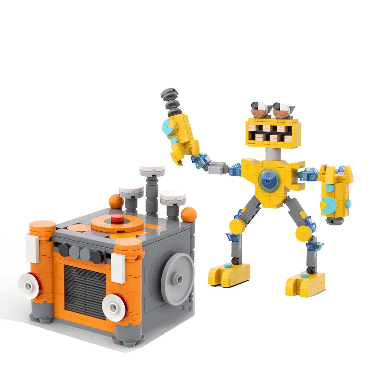 ZITIANYOUBUILD ZITIANYOUBUILD Yellow Robot &amp; Hut House 497 Pieces MOC — product photo