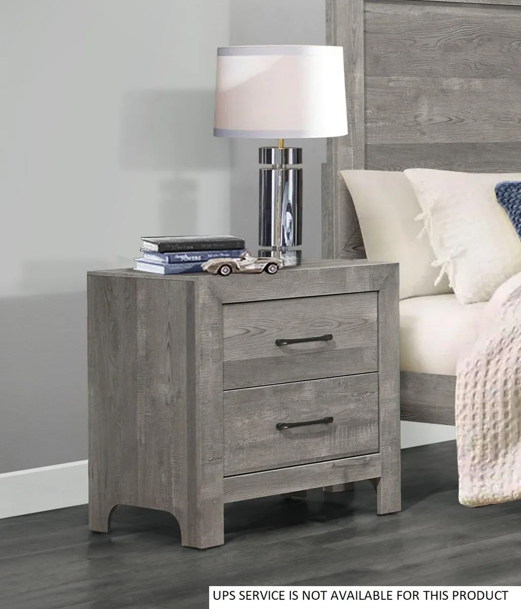 tuphen tuphen Nightstand Gray 23.5" 16" 24" 2 Drawers — product photo