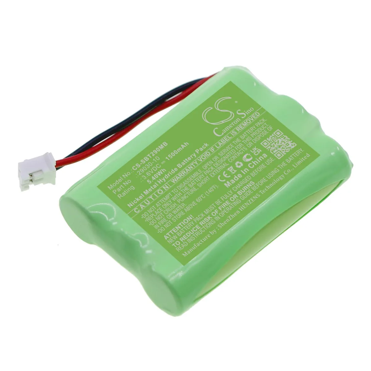 FYIOGXG 1500mAh 3.6V Nickel-Zinc Battery 46.7x32x10.8mm — product photo
