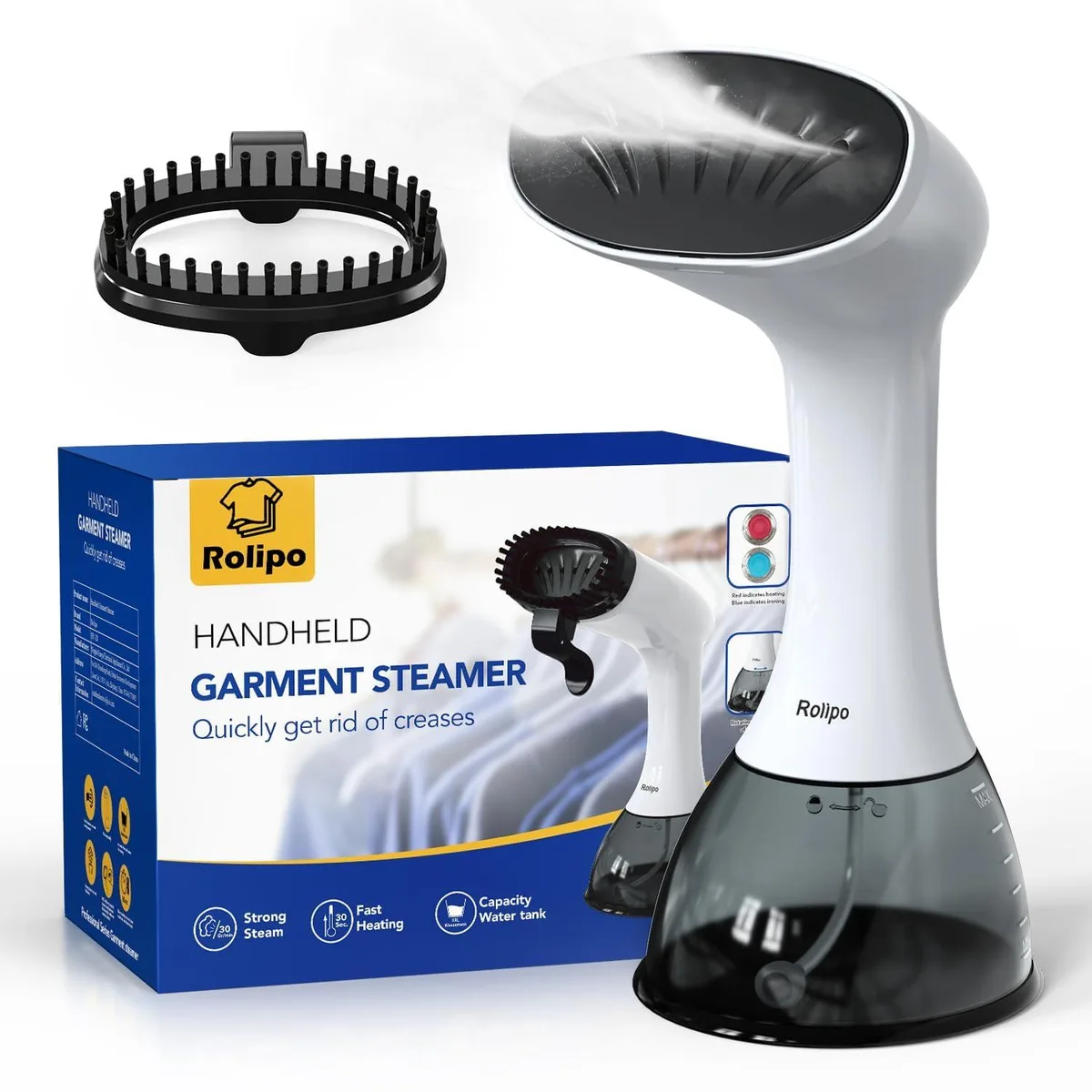 Rolipo HY-128 1350W 400ml Clothes Steamer White — product photo