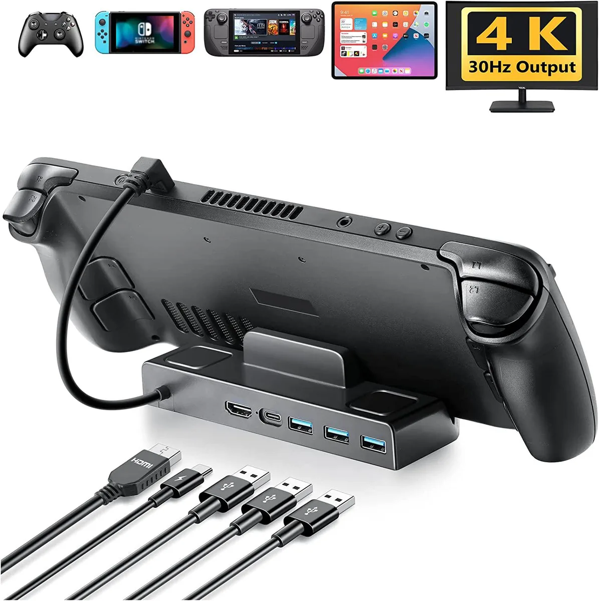 BFKK BFKK Steam Deck Dock 4K 60Hz HDMI 2.0 3×USB 3.0 100W PD — product photo