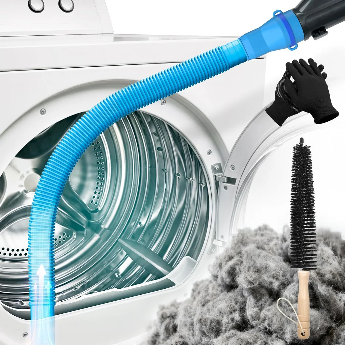 Dryer Vent Cleaner Kit 3-Piece Blue — product photo