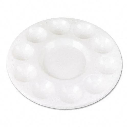 Chenille Kraft Chenille Kraft 5924 Round Plastic Paint Trays White 10 Pack office furniture — product photo