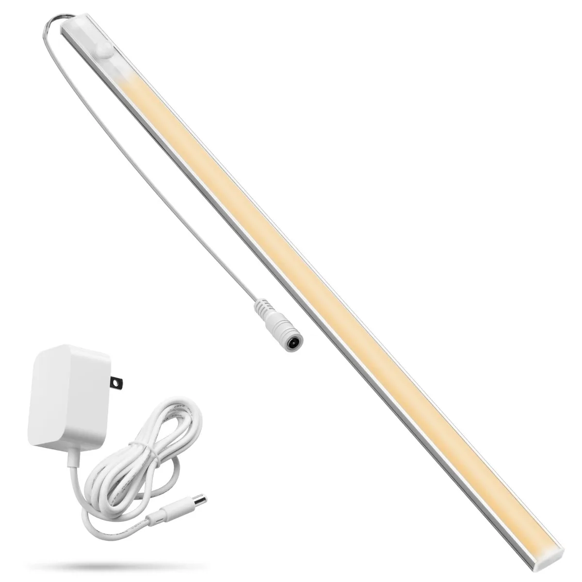 White 16-inch ultra-thin LED light bar with magnetic mounting and clear prismatic diffuser