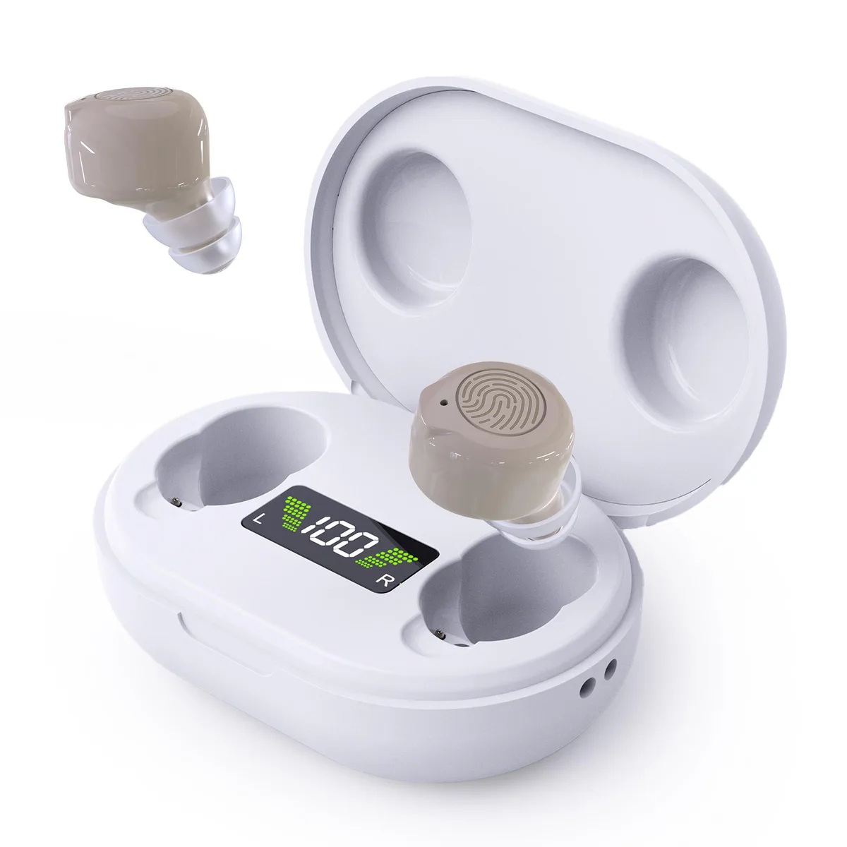 MEDca MEDca GM-902T Beige Rechargeable PSAP Pair with LED Charging Case — product photo