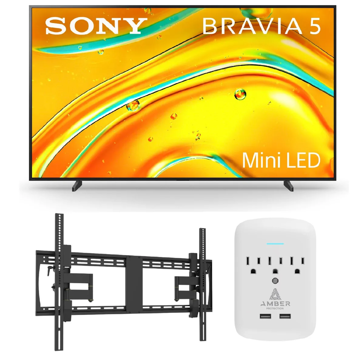 Sony Sony K98XR50 98" 4K Mini LED Google TV with Walts XXL-TILT-EXTENSION Mount and Amber 3-OUTLET-SURGE Protector — product photo