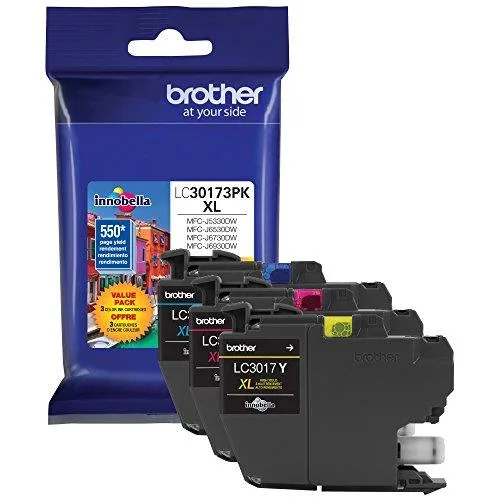 Brother Brother LC30173PK 3-Pack High Yield Ink Cartridges (C/M/Y) 550 Pages — product photo