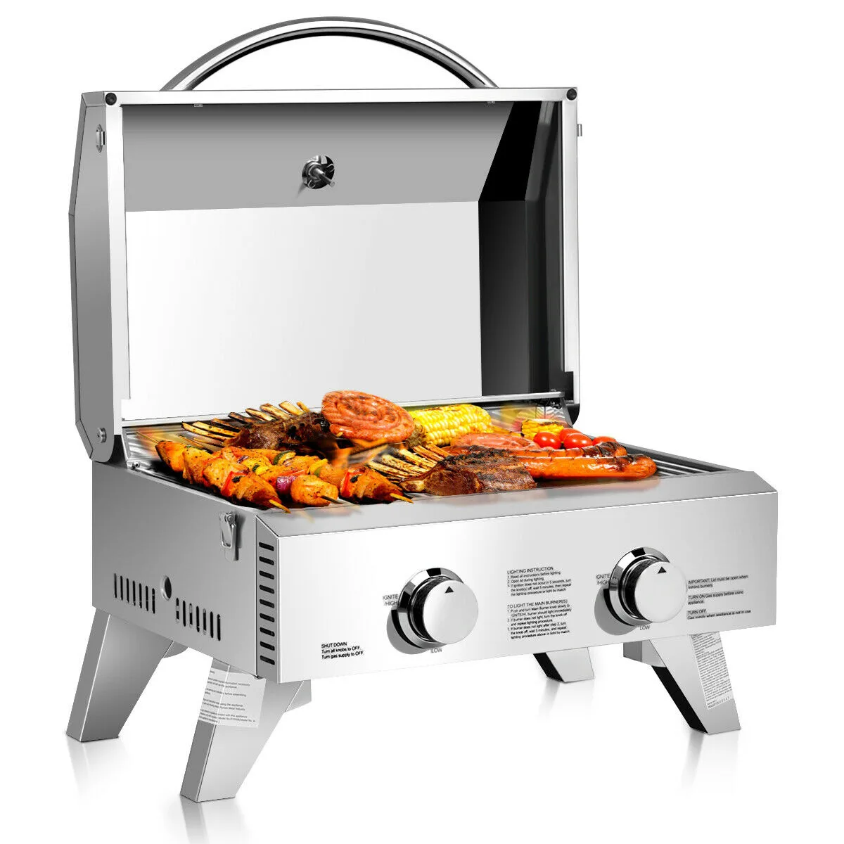 Costway Costway 2-Burner 430 Stainless Steel Tabletop Propane Gas Grill 20,000 BTU — product photo