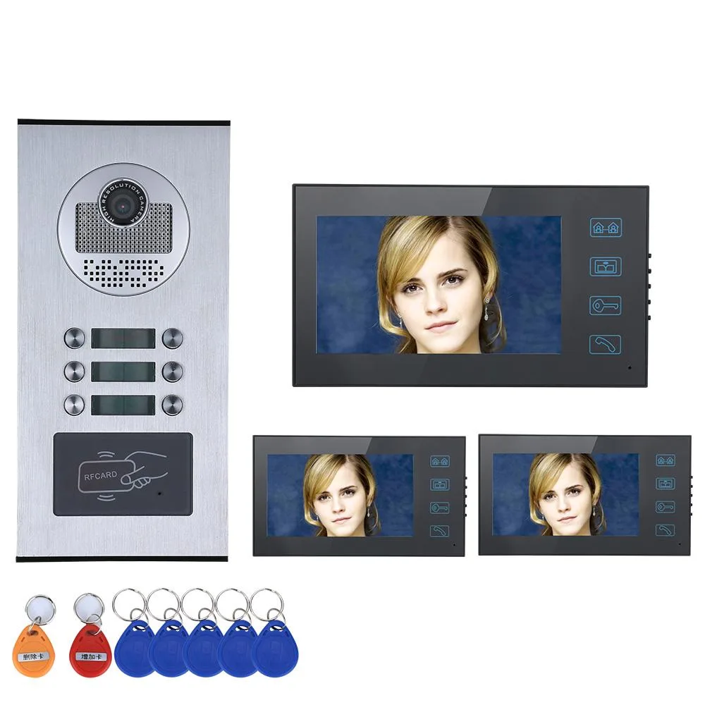 visiPower visiPower 7" Video Intercom Kit 3 Monitor 1 Doorbell RFID 1000TVL 25 Chimes — product photo