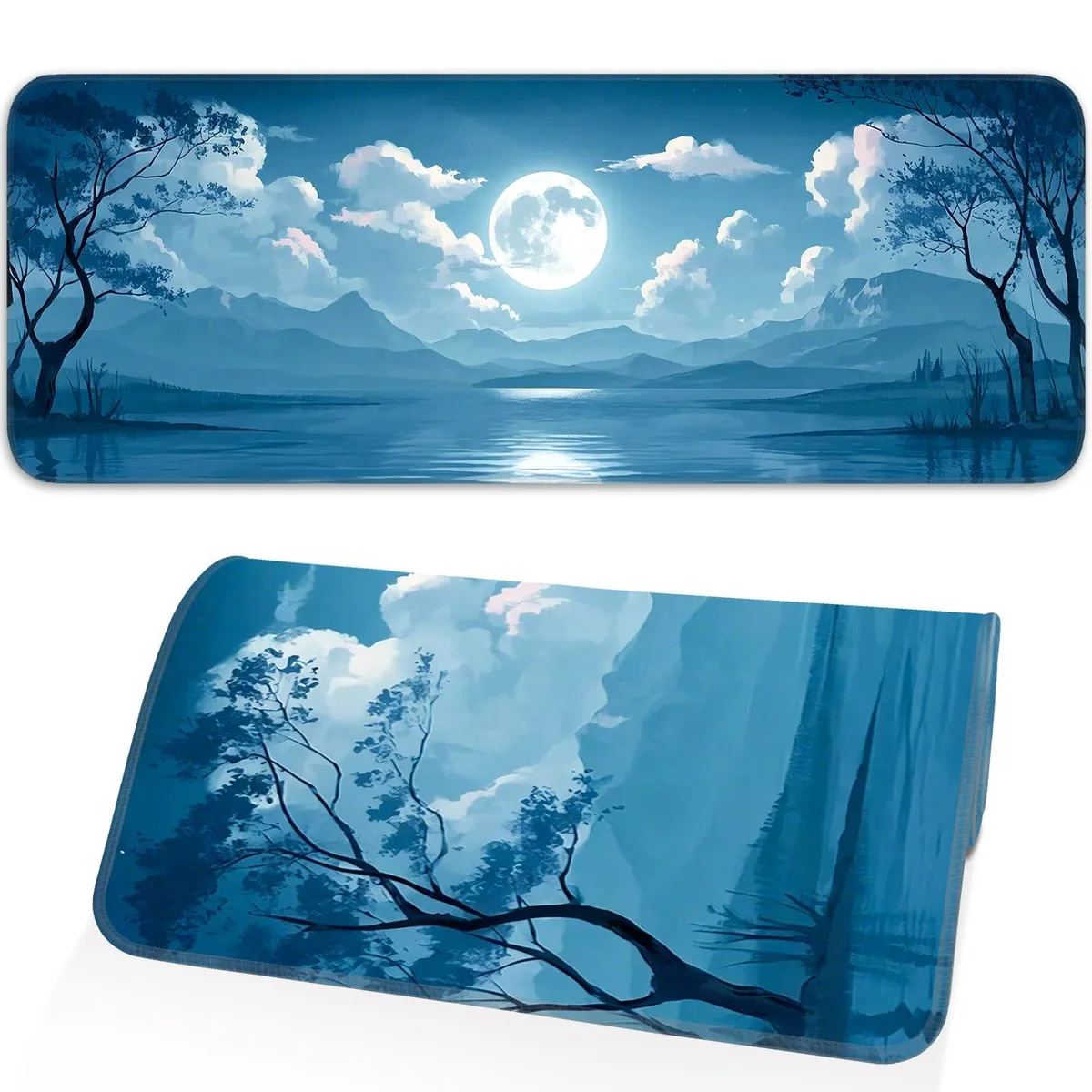 KEHIPI KEHIPI Mouse Pad Moon Pattern 31.5x11.8in Ocean and moon — product photo